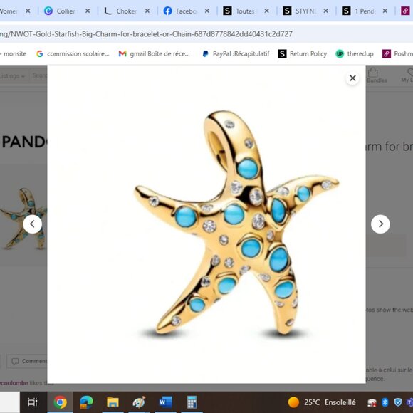 NWOT Gold Starfish Big Charm for bracelet or Chain - Picture 3 of 8